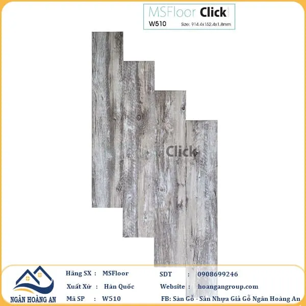 Sàn Nhựa Giả Gỗ Bóc Dán MsFloor W510
